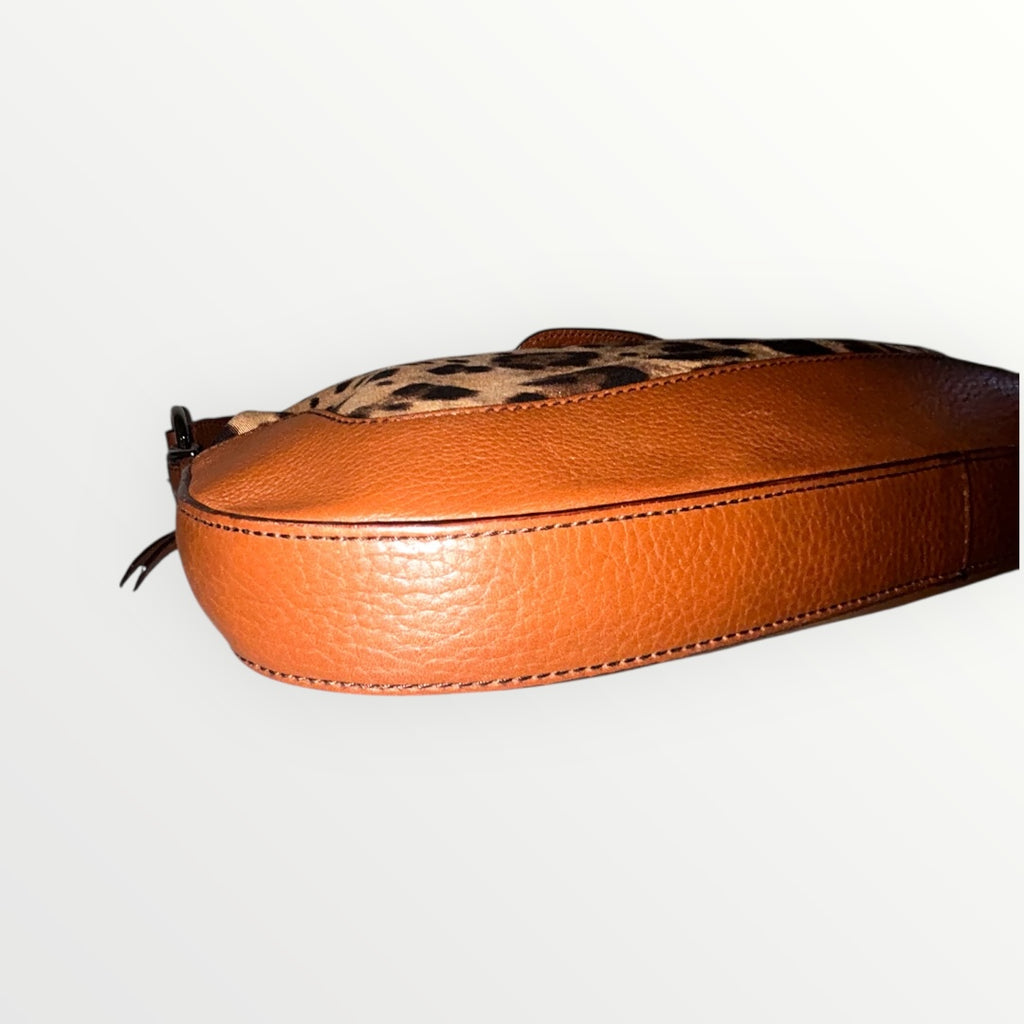 Dolce & Gabbana Brown Leopard Canvas Shoulder Handbag