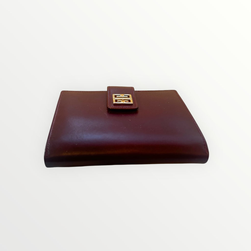 Givenchy Burgundy Bifold Wallet Bordeaux Leather