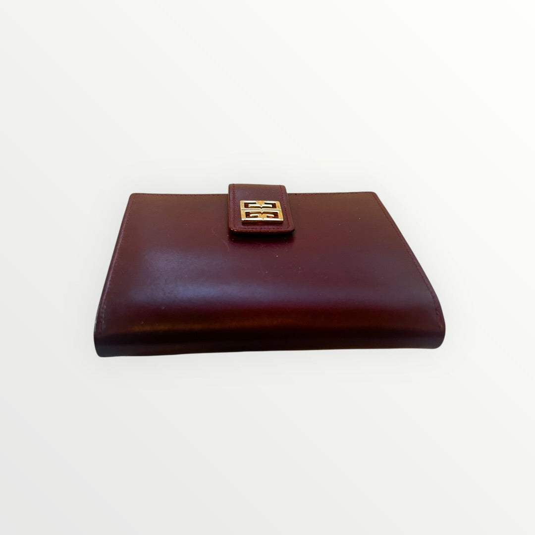 Givenchy Burgundy Bifold Wallet Bordeaux Leather