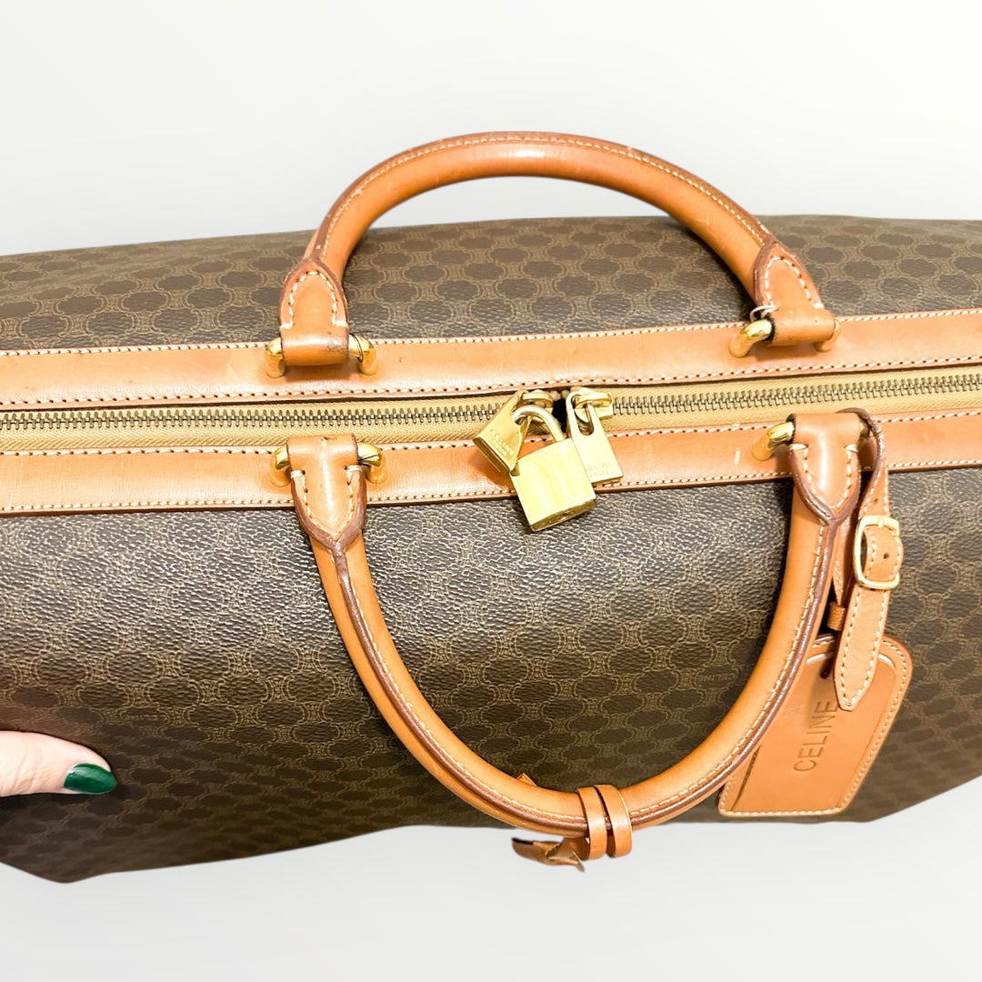 Celine Brown Macadam Boston Bag