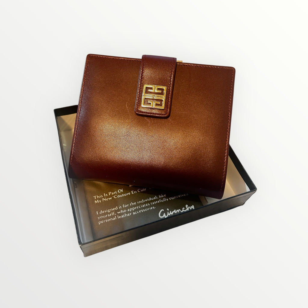 Givenchy Burgundy Bifold Wallet Bordeaux Leather