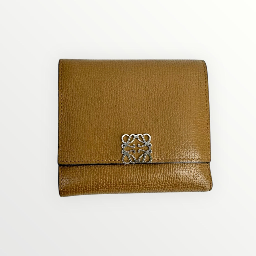 Loewe Brown Logo Trifold Wallet
