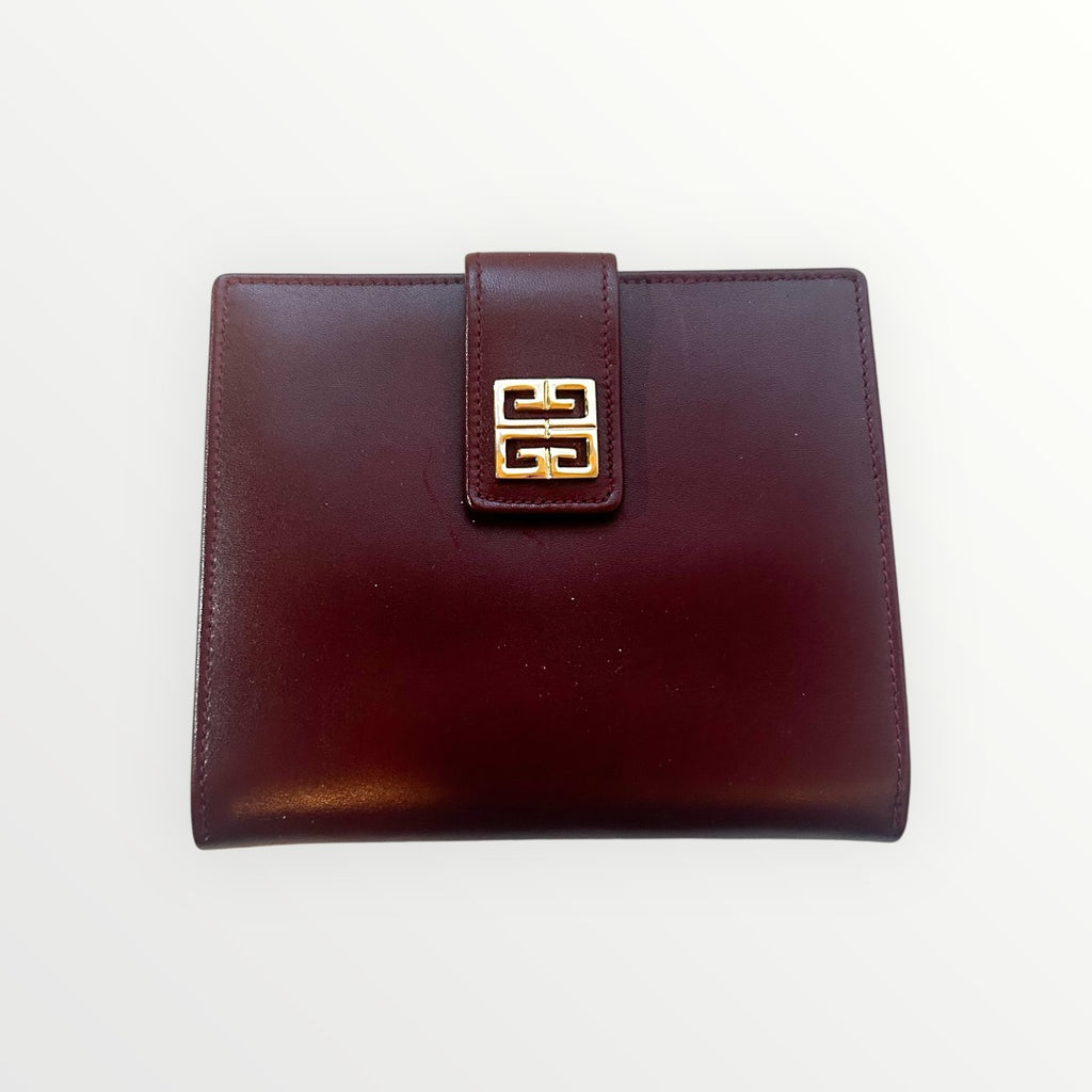 Givenchy Burgundy Bifold Wallet Bordeaux Leather