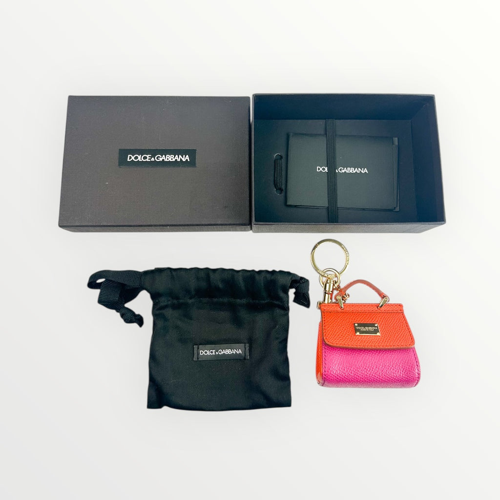 Dolce & Gabbana Pink and Orange Mini Bag Charm