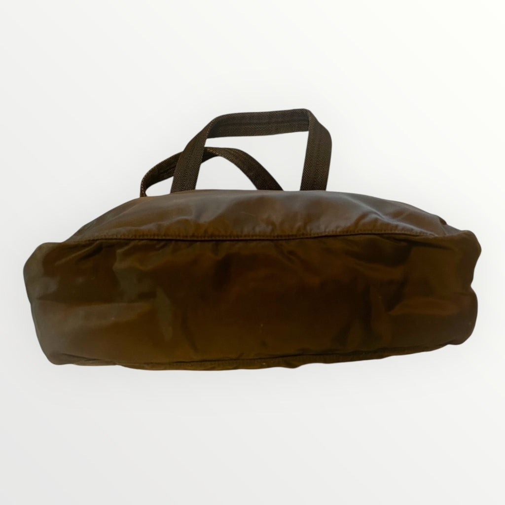 Prada Dark Brown Nylon Handbag