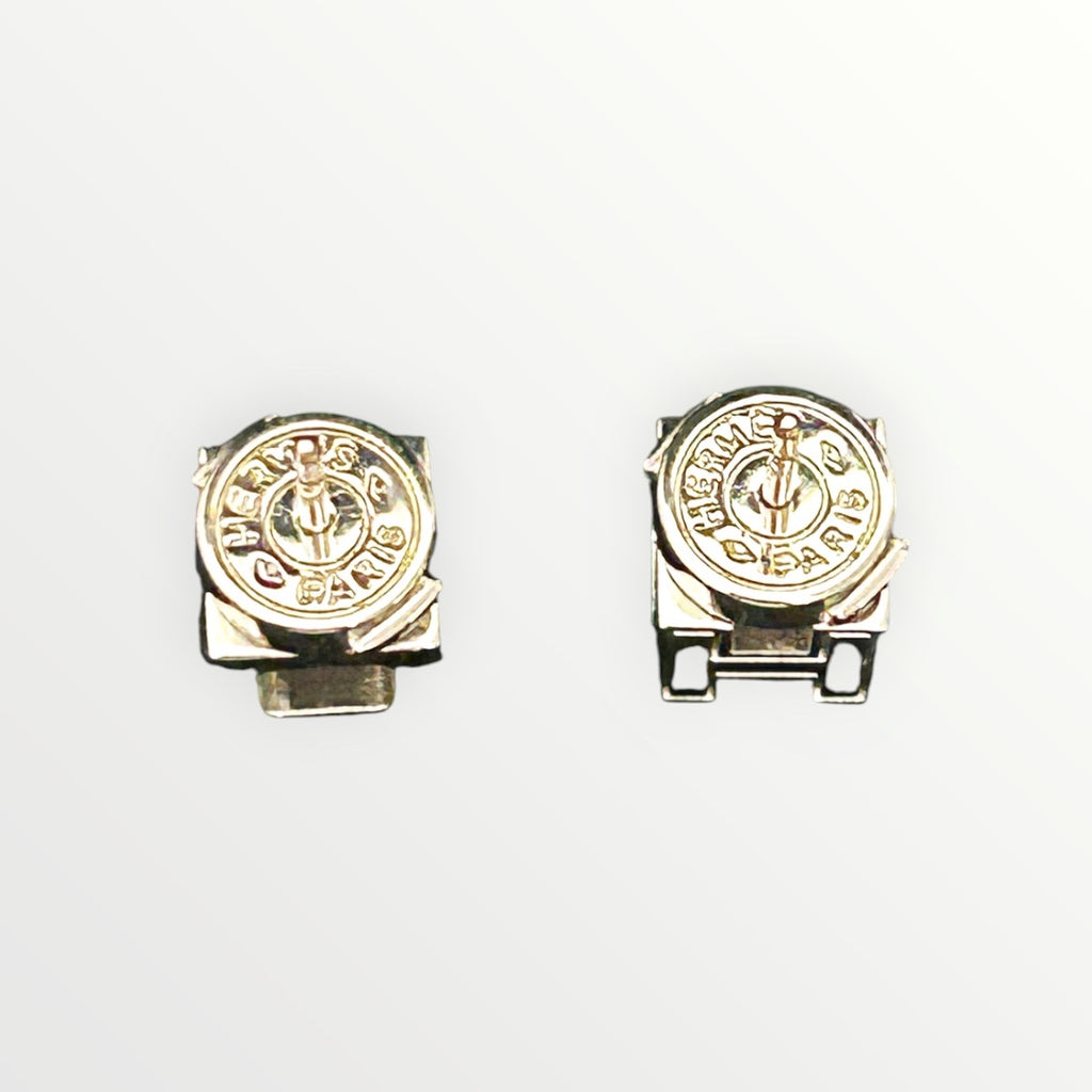 Hermes Silver Cage D'H Earrings