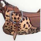 Dolce & Gabbana Brown Leopard Canvas Shoulder Handbag