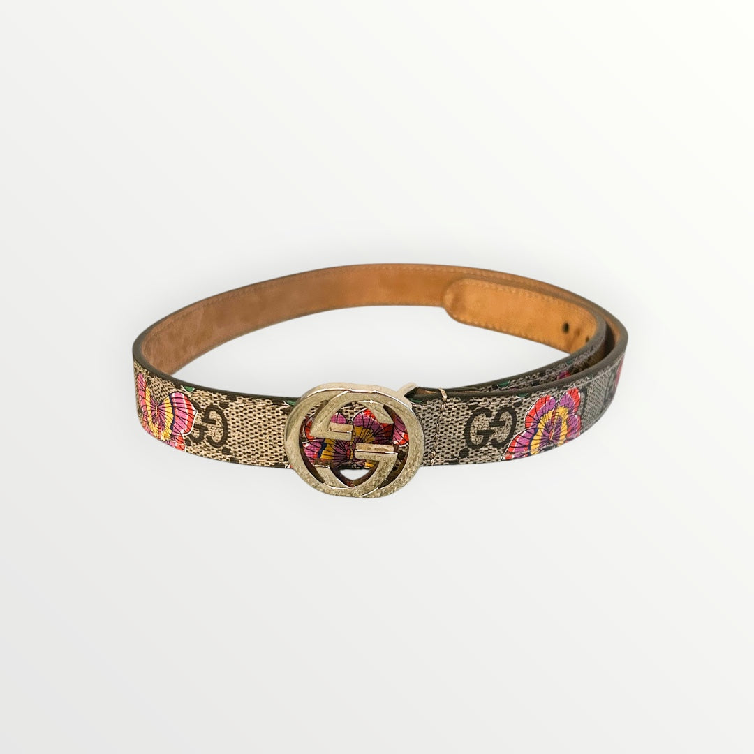 Gucci Kids Beige Butterflies Belt