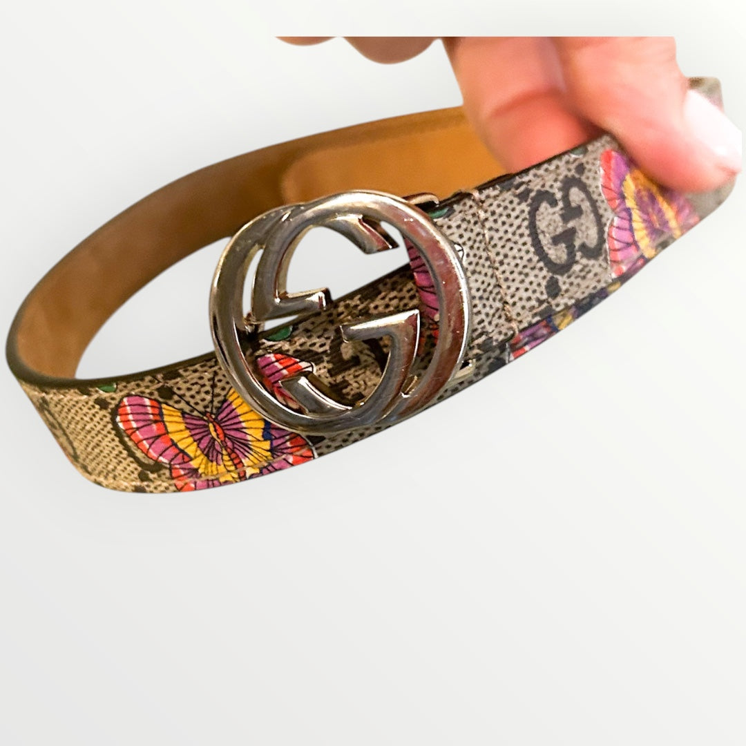 Gucci Kids Beige Butterflies Belt