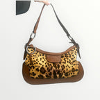 Dolce & Gabbana Brown Leopard Canvas Shoulder Handbag