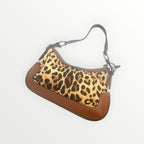 Dolce & Gabbana Brown Leopard Canvas Shoulder Handbag