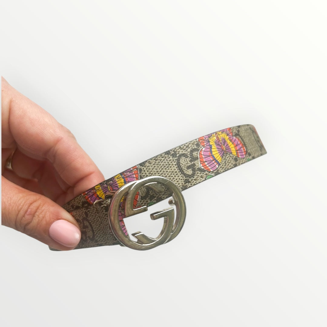 Gucci Kids Beige Butterflies Belt
