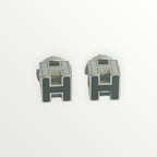 Hermes Silver Cage D'H Earrings