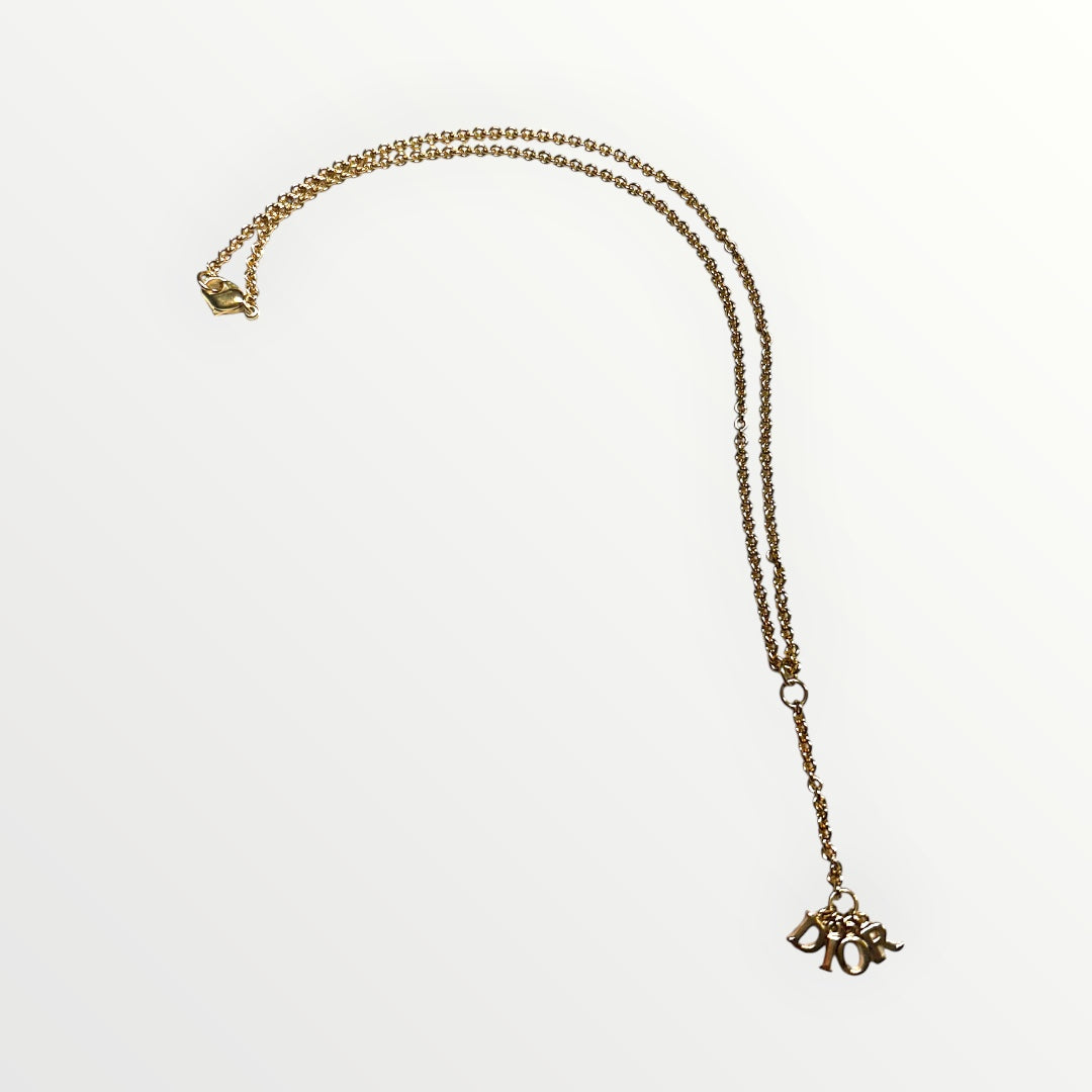 Dior Gold Letters Necklace