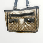 Gucci Brown GG Crystal Coated Canvas Abbey Pocket Tote Bag