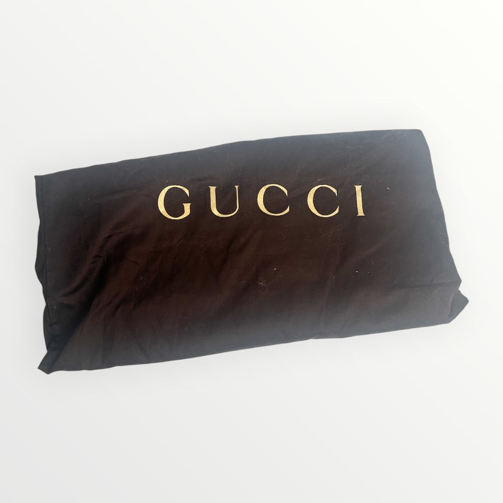 Gucci Brown GG Crystal Coated Canvas Abbey Pocket Tote Bag