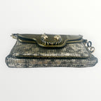 Bvlgari Silver/Gold Patent and Leather Leoni Shoulder Bag