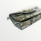 Bvlgari Silver/Gold Patent and Leather Leoni Shoulder Bag