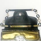 Bvlgari Silver/Gold Patent and Leather Leoni Shoulder Bag