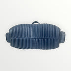 Bvlgari Blue Pleated Leather Handle Bag