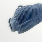Bvlgari Blue Pleated Leather Handle Bag
