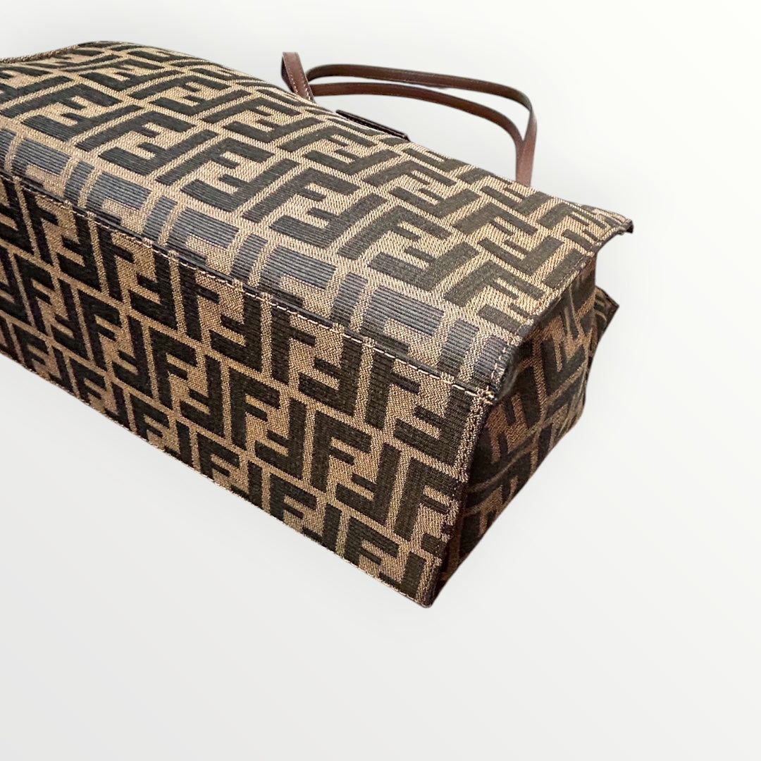 Fendi Brown Zucca Canvas Shoulder Bag