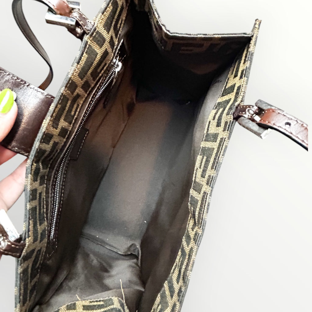 Fendi Brown Zucca Canvas Shoulder Bag
