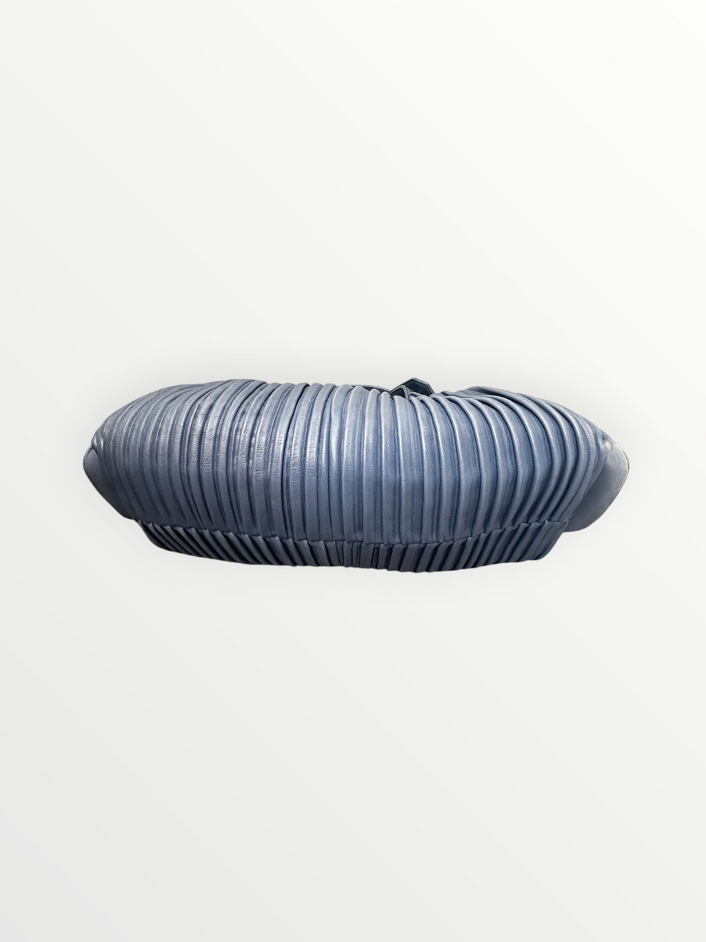 Bvlgari Blue Pleated Leather Handle Bag