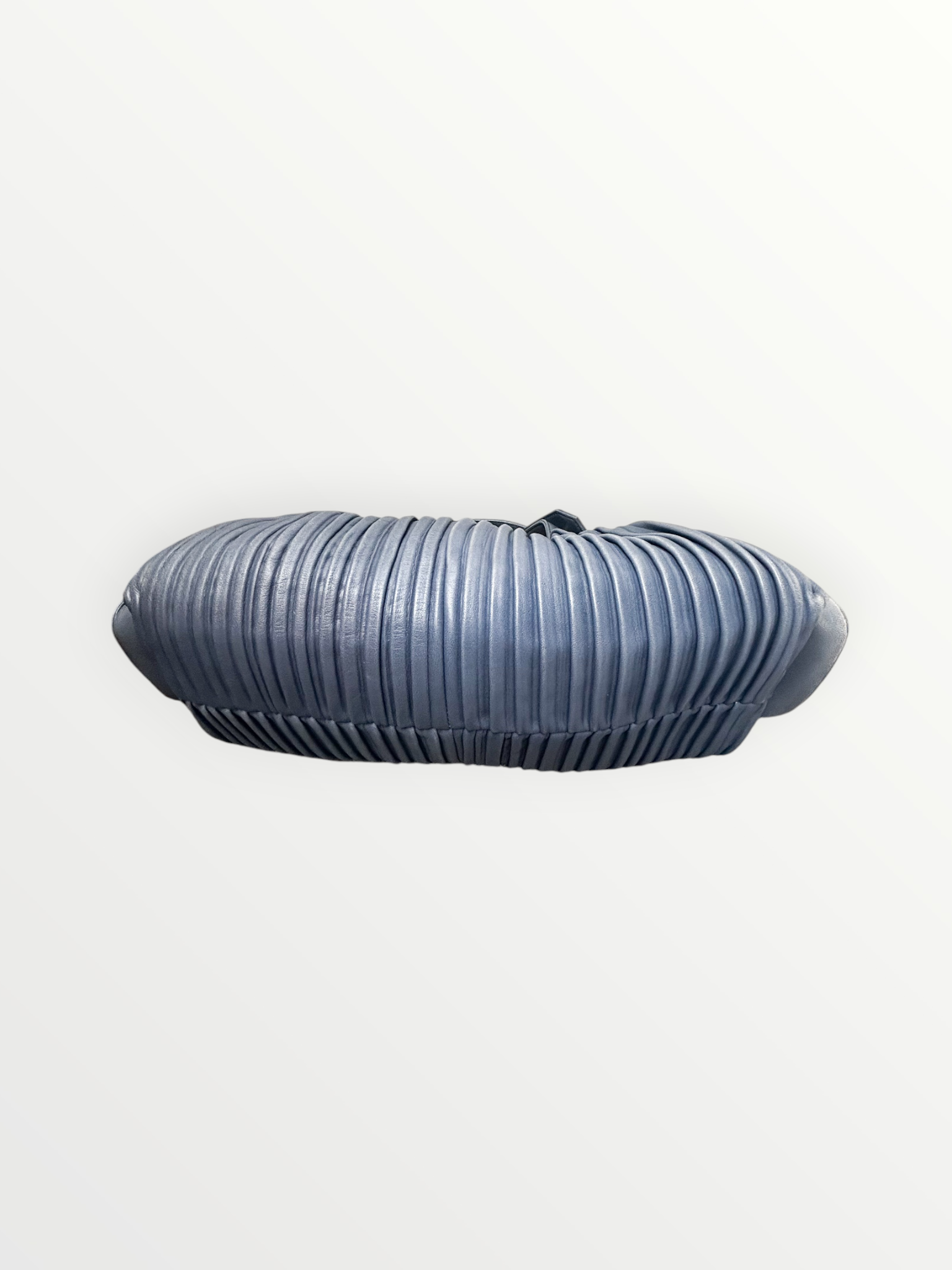 Bvlgari Blue Pleated Leather Handle Bag