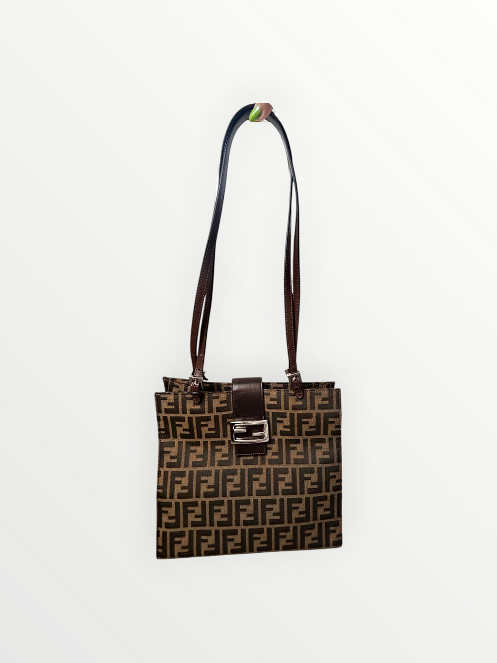 Fendi Brown Zucca Canvas Shoulder Bag