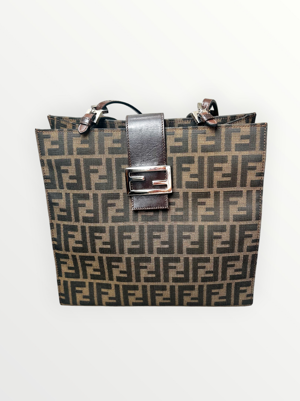 Fendi Brown Zucca Canvas Shoulder Bag