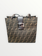 Fendi Brown Zucca Canvas Shoulder Bag