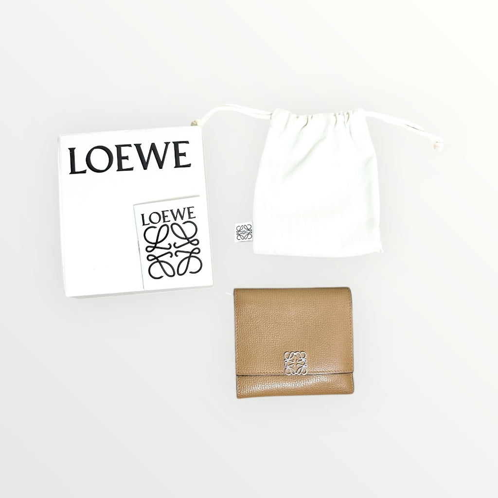 Loewe Brown Logo Trifold Wallet