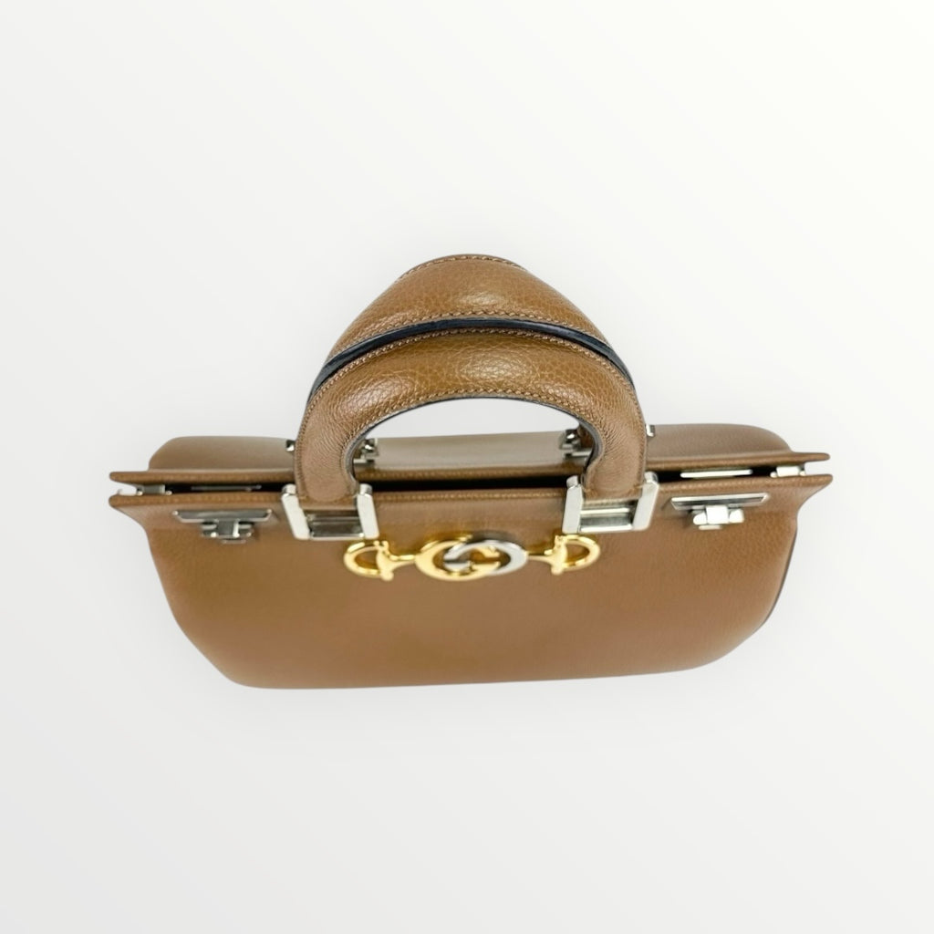 Gucci Brown Zumi Small Top Handle Bag