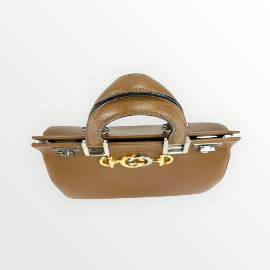 Gucci Brown Zumi Small Top Handle Bag