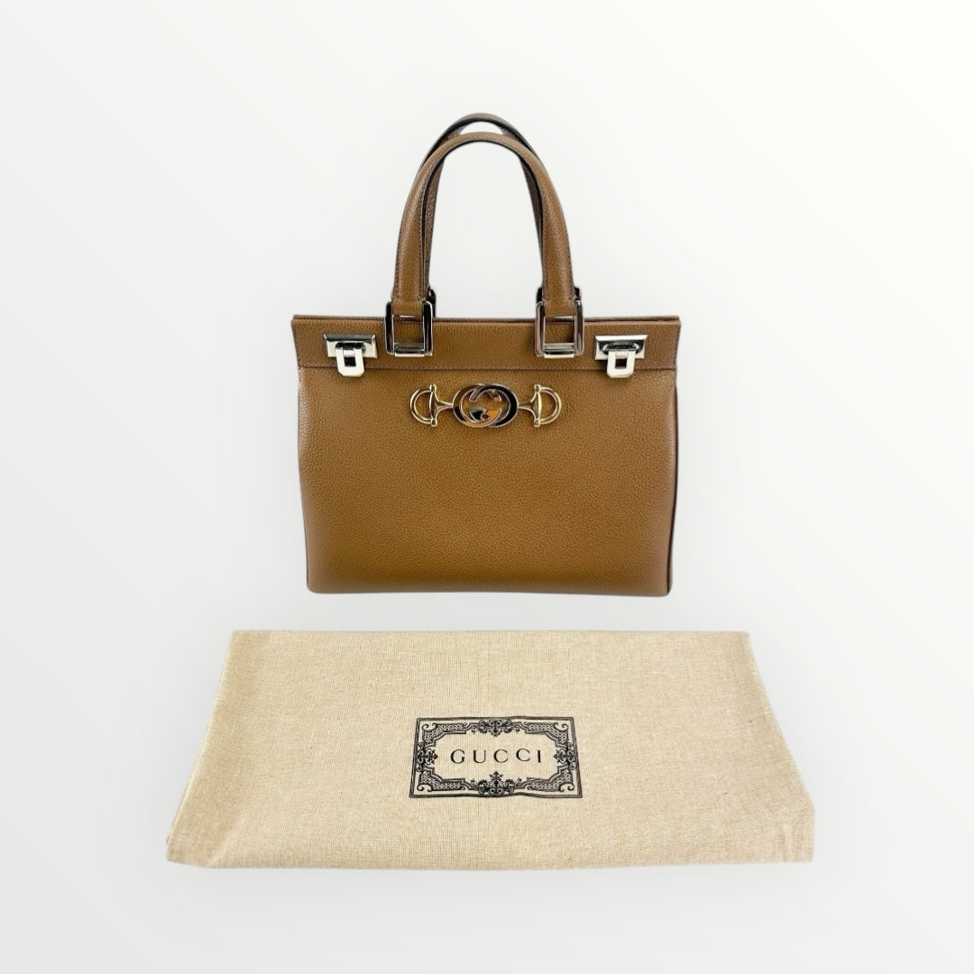 Gucci Brown Zumi Small Top Handle Bag