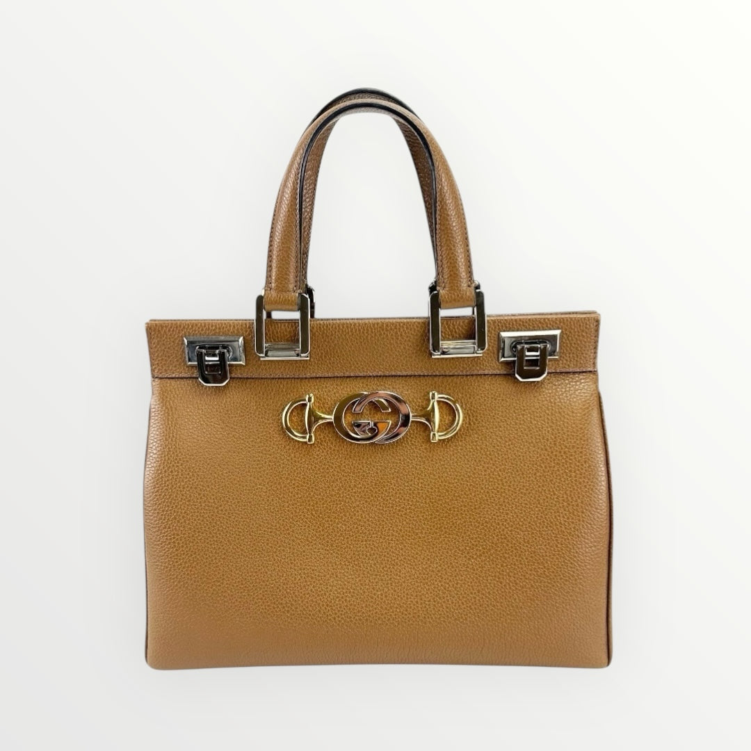 Gucci Brown Zumi Small Top Handle Bag