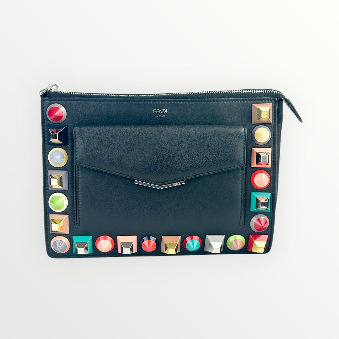 Fendi Rainbow Studded Black Crossbody