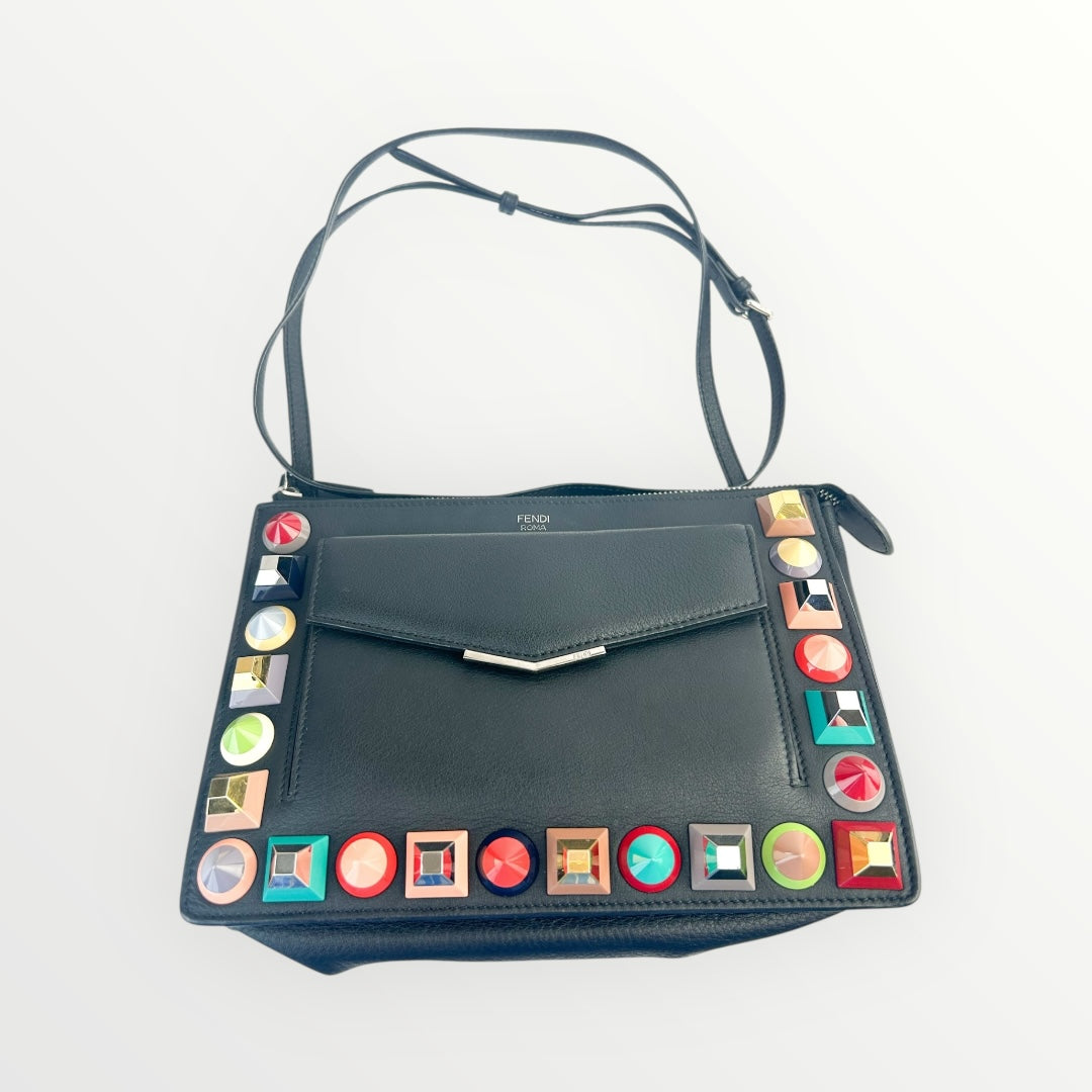 Fendi Rainbow Studded Black Crossbody