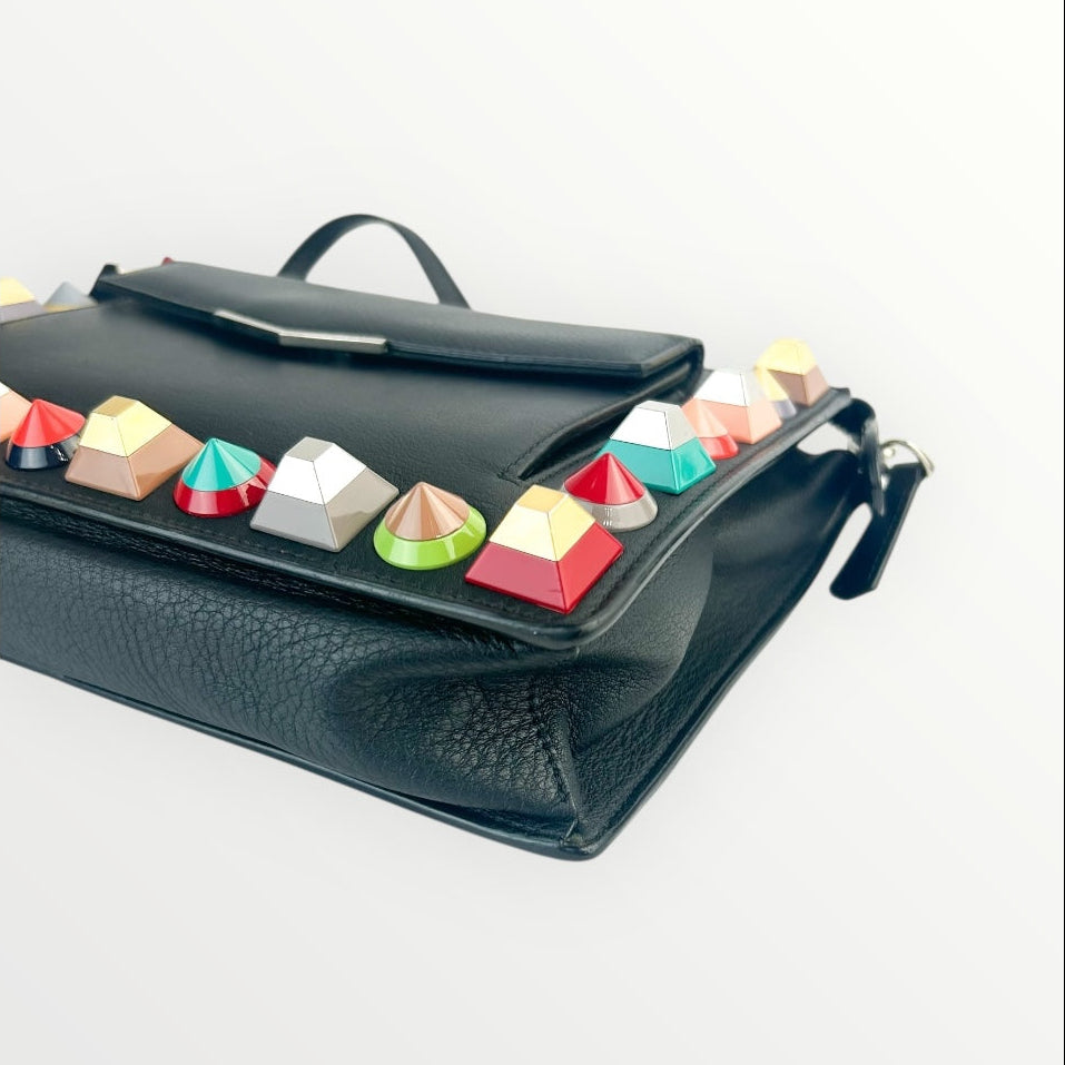 Fendi Rainbow Studded Black Crossbody