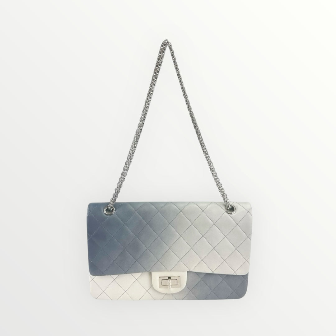 Chanel Silver Degrade Reissue 2.55 227 Shoulder Bag