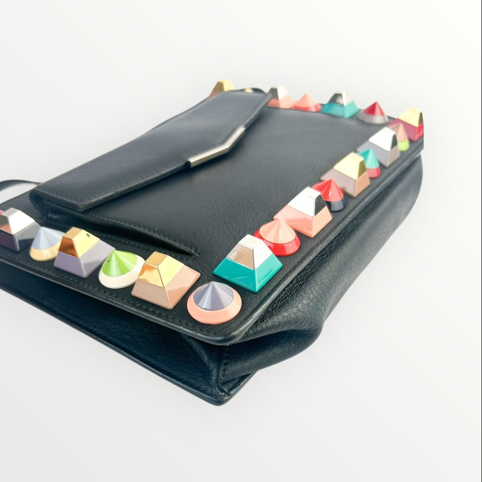 Fendi Rainbow Studded Black Crossbody