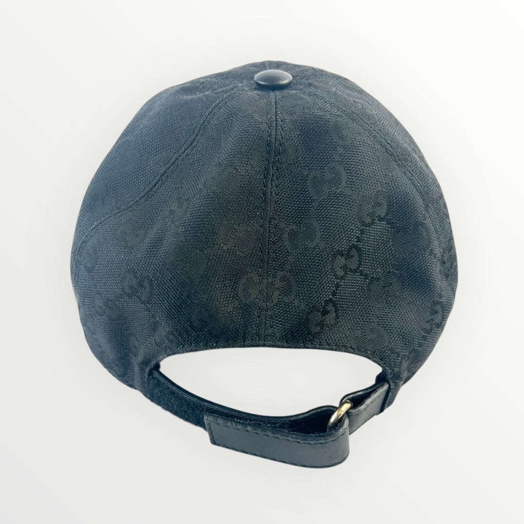 Gucci Black Monogram Hat Size M