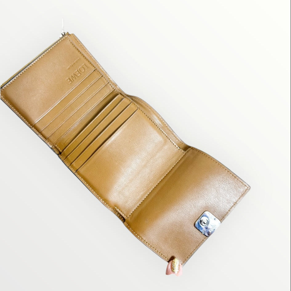 Loewe Brown Logo Trifold Wallet