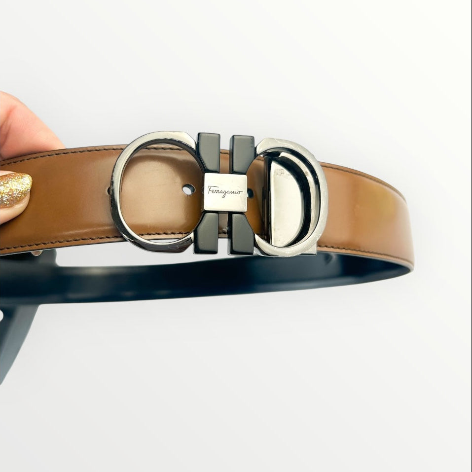 Salvatore Ferragamo Reversible Unisex Belt Size 85