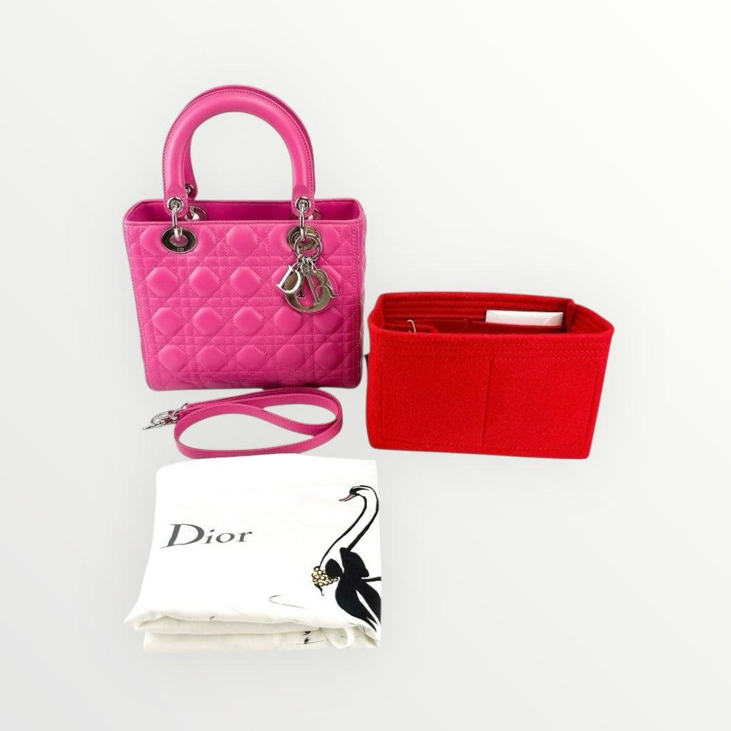 Christian Dior Pink Medium Lady Dior with Strap