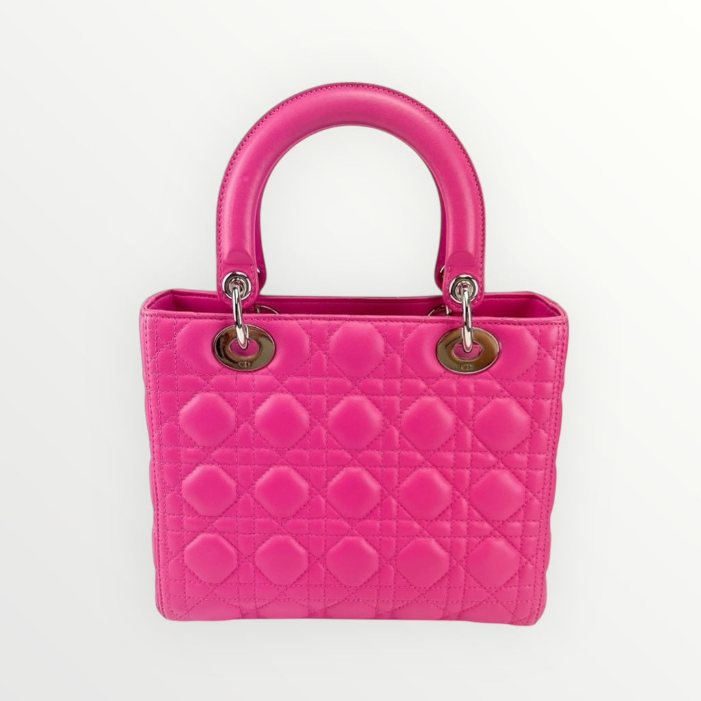 Christian Dior Pink Medium Lady Dior with Strap