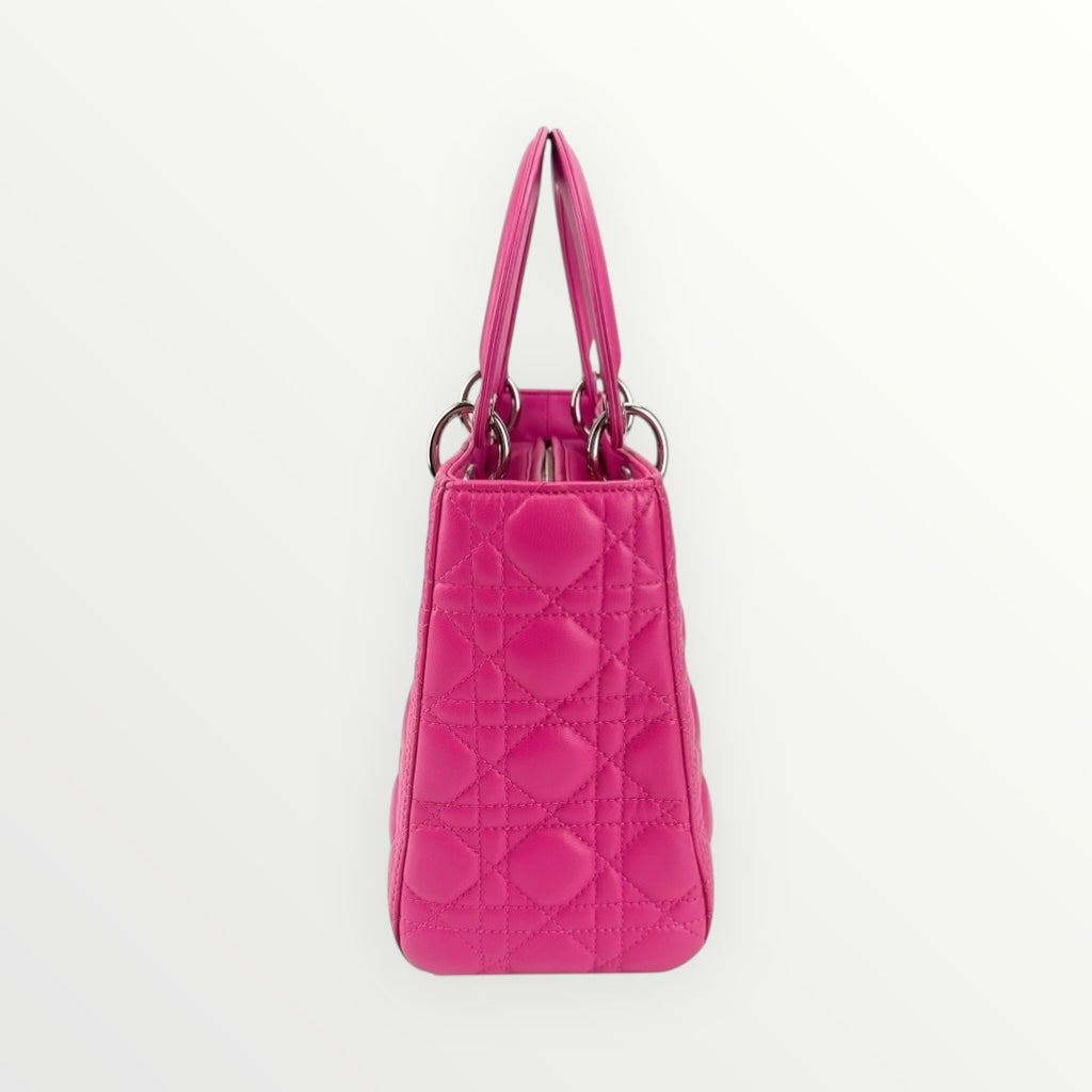 Christian Dior Pink Medium Lady Dior with Strap