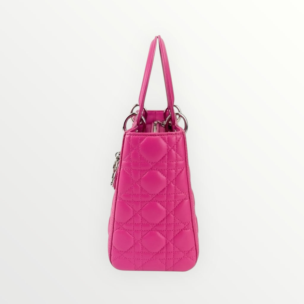 Christian Dior Pink Medium Lady Dior with Strap