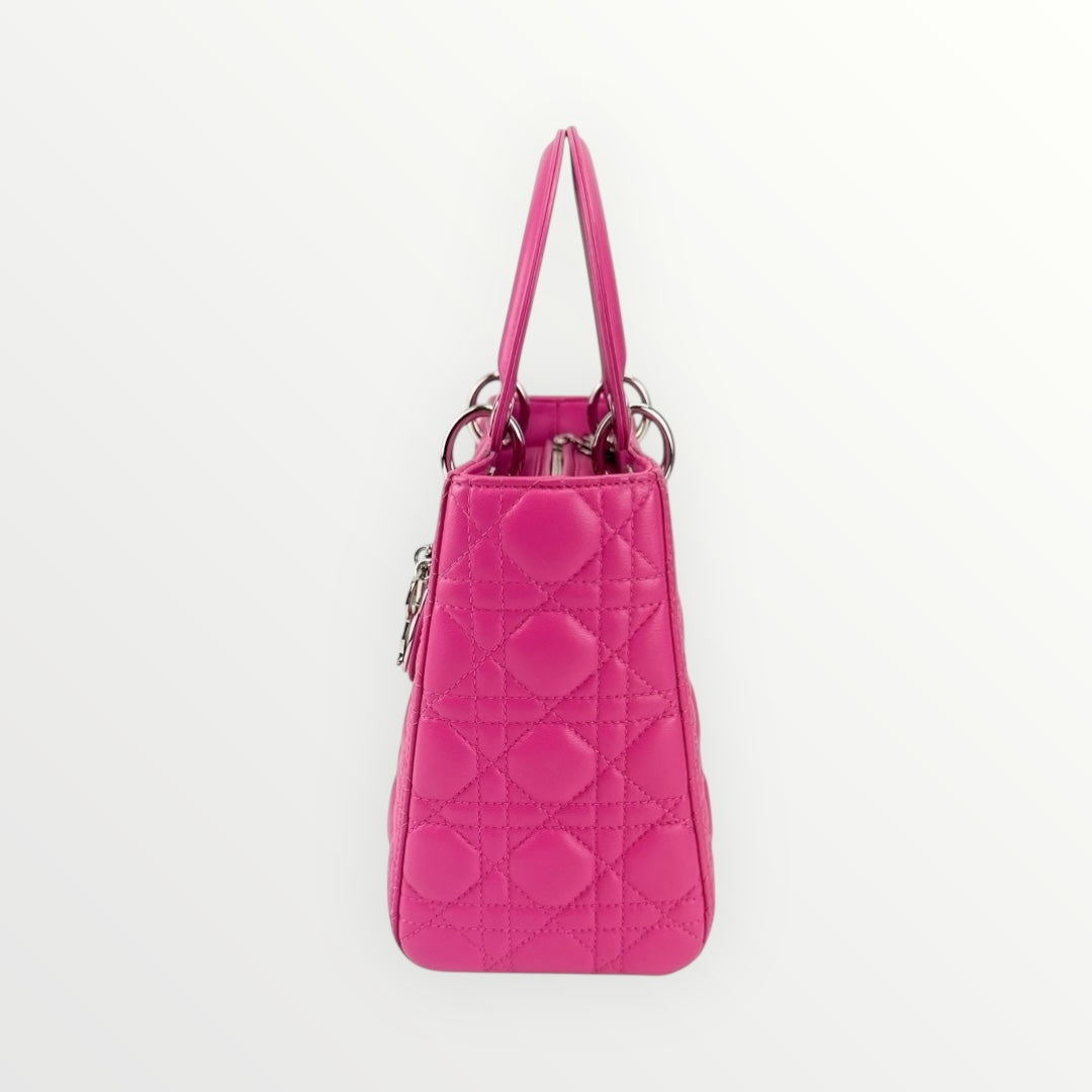 Christian Dior Pink Medium Lady Dior with Strap